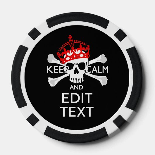 テキストの保Calm Crossbonesスカルを黒にする ポーカーチップ (裏面)