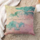 テキストの水の色グランジを横に追加する クッション (ブランケット)