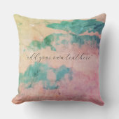 テキストの水の色グランジを横に追加する クッション (正面)