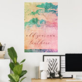 テキストの水の色グランジを横に追加する ポスター (ホームオフィス)