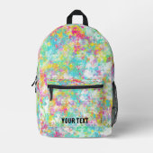 テキストの水クール色の芸術的背景を追加する プリントバックパック (正面)