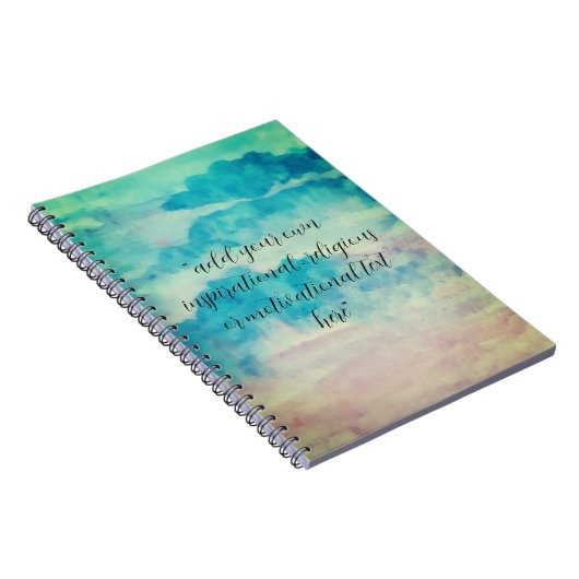 テキストの水彩美しい青い空を追加 ノートブック (右側)