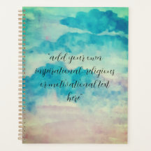 テキストの水彩美しい青い空を追加