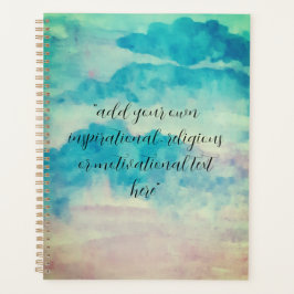 テキストの水彩美しい青い空を追加 プランナー手帳