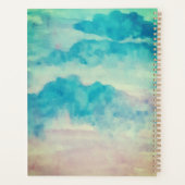 テキストの水彩美しい青い空を追加 プランナー手帳 (裏面)