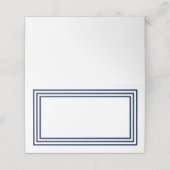 テキストの白とトリプルネイビーブルーを追加縁ど プレイスカード (外部開封)