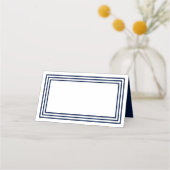 テキストの白とトリプルネイビーブルーを追加縁ど プレイスカード (正面)