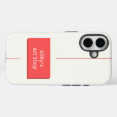 テキストの白と赤のデザイン Case-Mate iPhoneケース (裏面 (横))