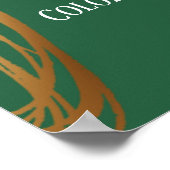 テキストの落書き金ゴールド楕円の緑の追加 ポスター (角)