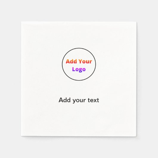 テキストの追加シンプルミニマルカスタムロゴの追加 スタンダードカクテルナプキン (正面)