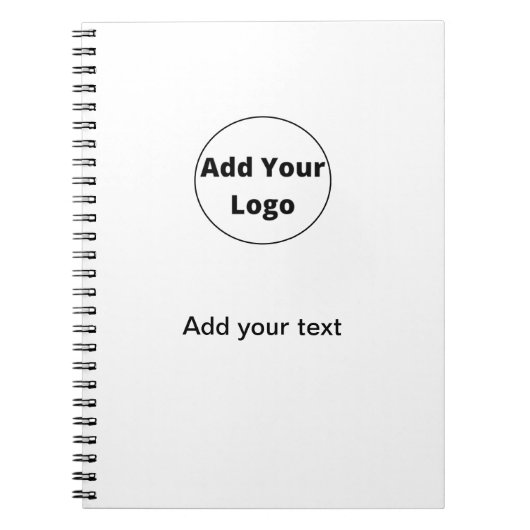 テキストの追加シンプルミニマルカスタムロゴの追加 ノートブック (正面)