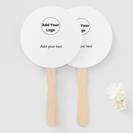 テキストの追加シンプルミニマルカスタムロゴの追加 ハンドファン (正面&裏面)