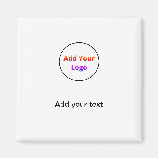 テキストの追加シンプルミニマルカスタムロゴの追加 マグネット (正面)