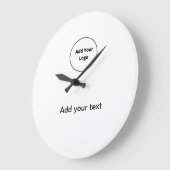 テキストの追加シンプルミニマルカスタムロゴの追加 ラージ壁時計 (傾斜)