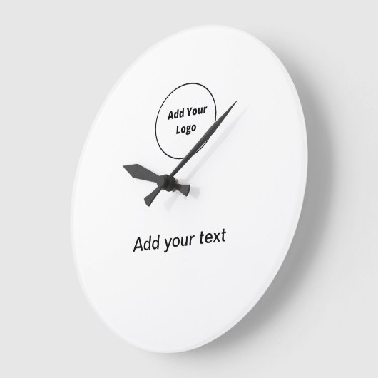 テキストの追加シンプルミニマルカスタムロゴの追加 ラージ壁時計 (傾斜)