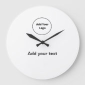 テキストの追加シンプルミニマルカスタムロゴの追加 ラージ壁時計 (正面)