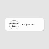 テキストの追加シンプルミニマルカスタムロゴの追加 名札 (正面)