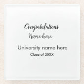 テキストの追加シンプル大学院の追加コース名の追加 ガラスコースター (正面)