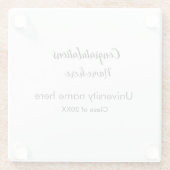 テキストの追加シンプル大学院の追加コース名の追加 ガラスコースター (裏面)