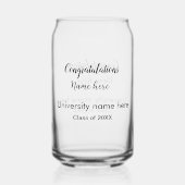 テキストの追加シンプル大学院の追加コース名の追加 ガラス缶 (正面)