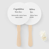 テキストの追加シンプル大学院の追加コース名の追加 ハンドファン (正面&裏面)