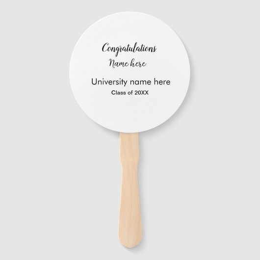 テキストの追加シンプル大学院の追加コース名の追加 ハンドファン (正面)