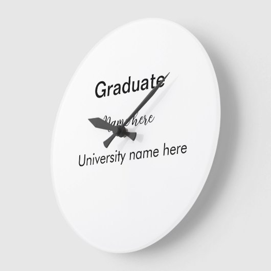 テキストの追加シンプル大学院の追加コース名の追加 ラージ壁時計 (傾斜)