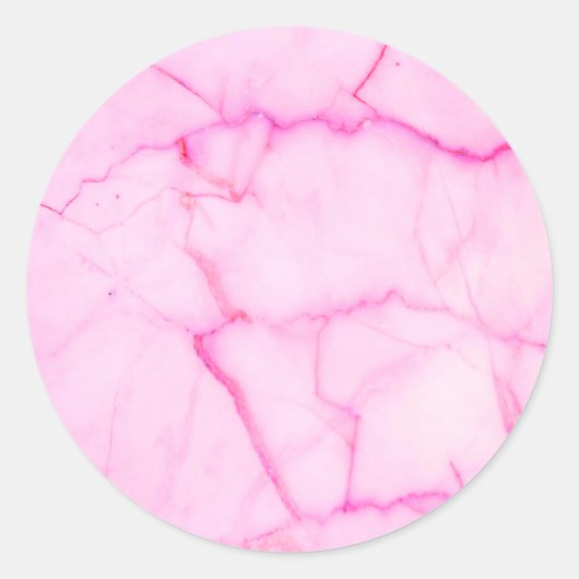 テキストの追加ピンクパステル大理石 ラウンドシール (正面)