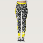 テキストの追加モダンカラフルデザインl Zebra レギンス (正面)