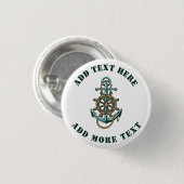 テキストの追加航海のいかりテーマ 缶バッジ (正面&裏面)