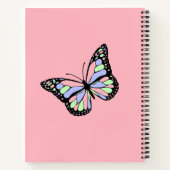 テキストの追加 |ピンクの美しい蝶 ノートブック (裏面)