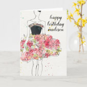 テキストの追加 |ワイルドアップル |魅力的なフローラドレス カード (黄色い花)