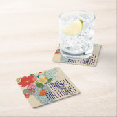 テキストの追加 |春花II スクエアペーパーコースター (インサイチュ)