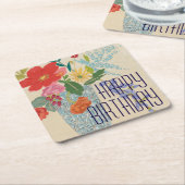 テキストの追加 |春花II スクエアペーパーコースター (アングル)