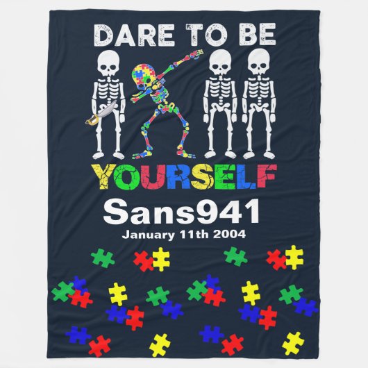 テキストの追加 – 自閉症 – フリースブランケット, 30"x40" フリースブランケット (正面)