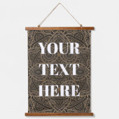 テキストの追加、茶色の緑のアーティスト 吊り下げ型タペストリー (正面2)