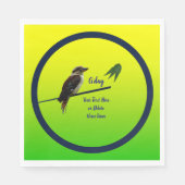 テキストの追加， Kookaburra Australianパーティー スタンダードランチョンナプキン (正面)