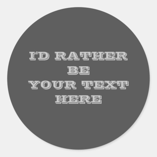 テキストはこちらダークグレーシール ラウンドシール (正面)