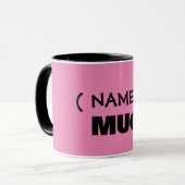 テキストはこちら、カスタマイズ可能なマグカップ マグカップ (正面左)