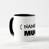 テキストはこちら、カスタマイズ可能なマグカップ マグカップ (正面左)