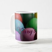 テキストまたは名前のジオメトリ球 コーヒーマグカップ (正面左)