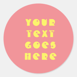 テキストをここに個人的な黒い黄色で貼る ラウンドシール