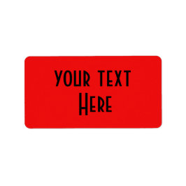 テキストをここに赤い黒でシール ラベル