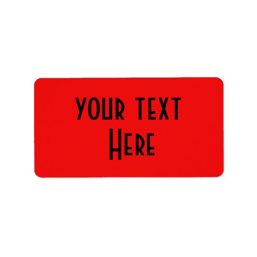 テキストをここに赤い黒でシール ラベル (正面)