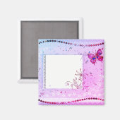 テキストをピンクと紫のマグネットに追加する マグネット (正面/裏面)