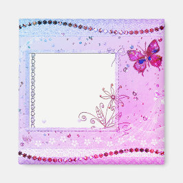 テキストをピンクと紫のマグネットに追加する マグネット