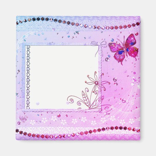 テキストをピンクと紫のマグネットに追加する マグネット (正面)