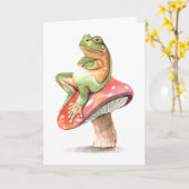 テキストを内部に追加 |キノコのフロギー カード (黄色い花)