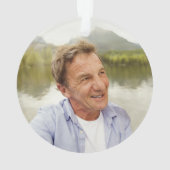 テキストを写真にメモリアル　シンプル　グレー　フェイクウッド オーナメント (裏面)