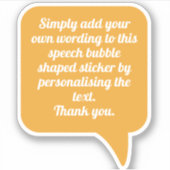 テキストを含む吹き出し図形 シール (正面)